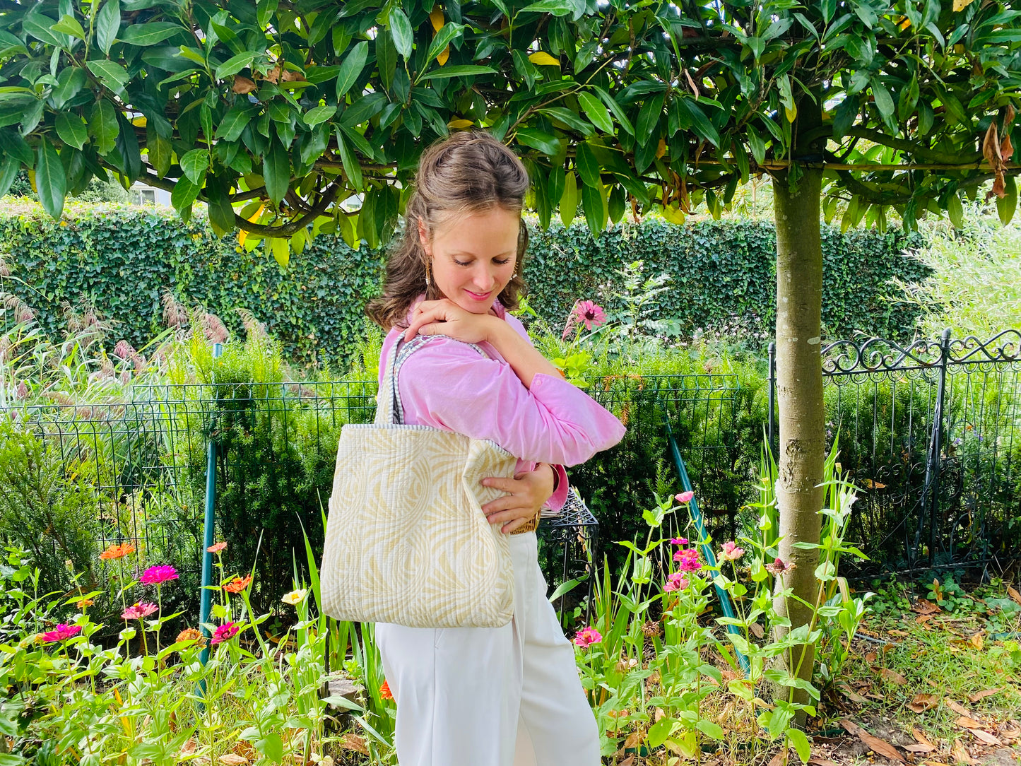 Handgemaakte handtas floral