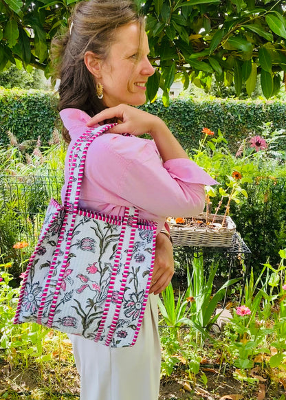 Handgemaakte handtas pink touch