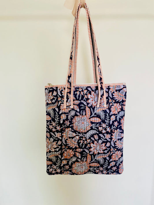 Laptoptas black floral