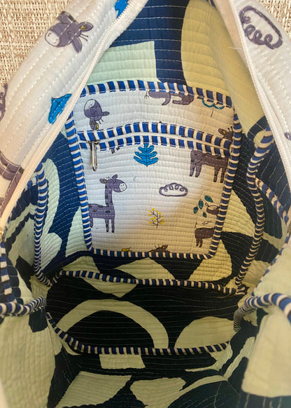 Schooltas basisschool giraf blauw