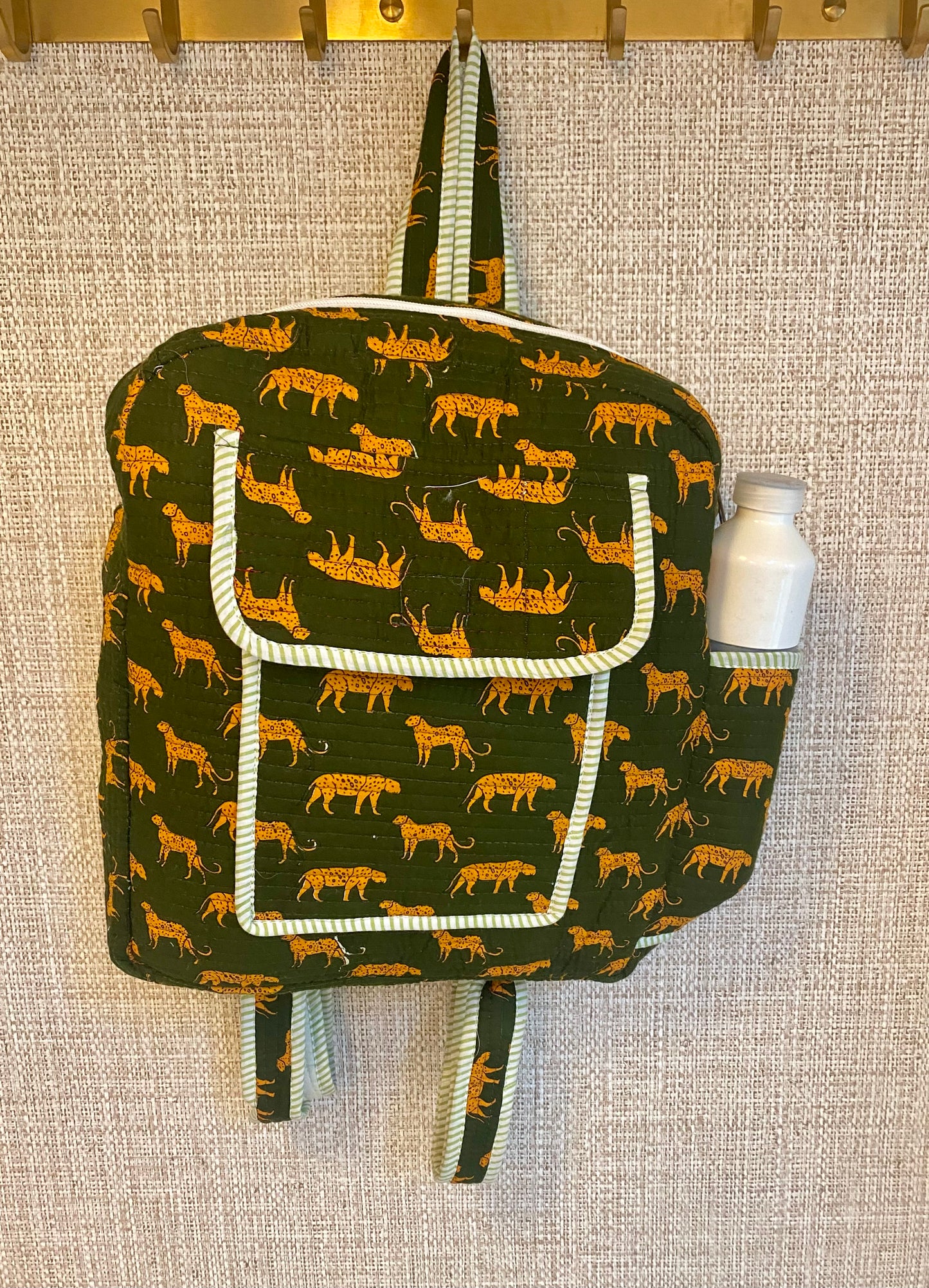 Green tiger schoolbag for kids