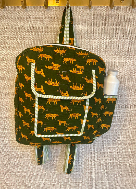 Green tiger schoolbag for kids