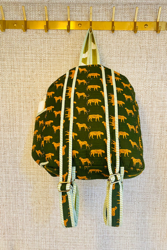 Green tiger schoolbag for kids
