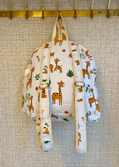 School rugzak kind giraffe oranje/wit