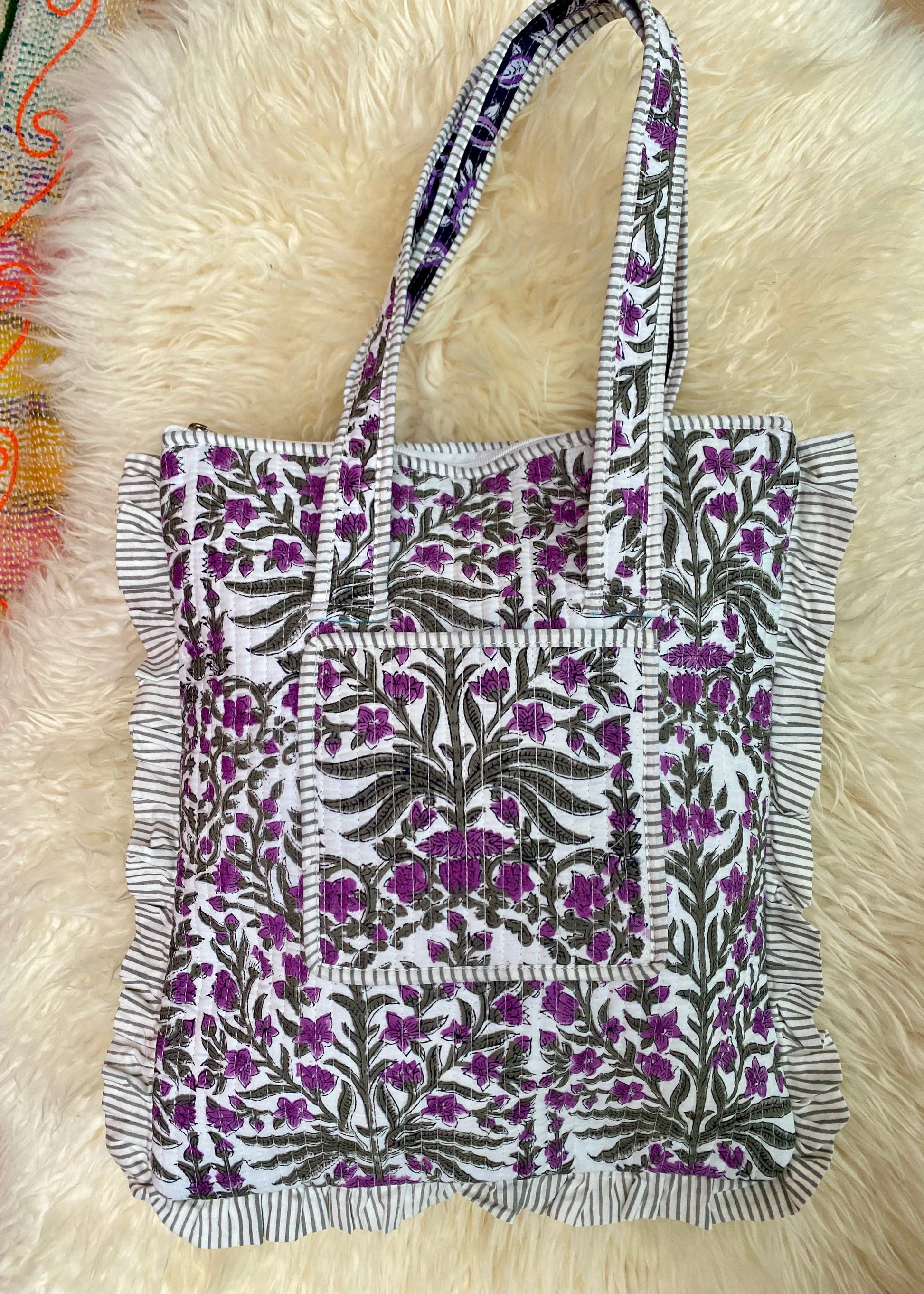 Set schoudertas en laptoptas lavendel - Tantuva Atelier