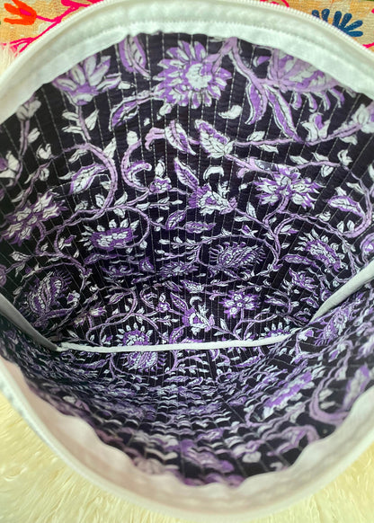 Set schoudertas en laptoptas lavendel - Tantuva Atelier