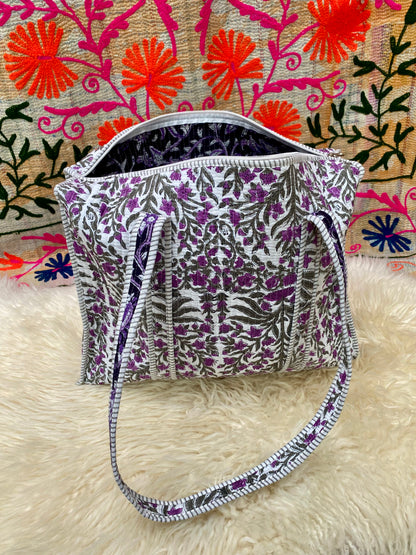Set schoudertas en laptoptas lavendel - Tantuva Atelier