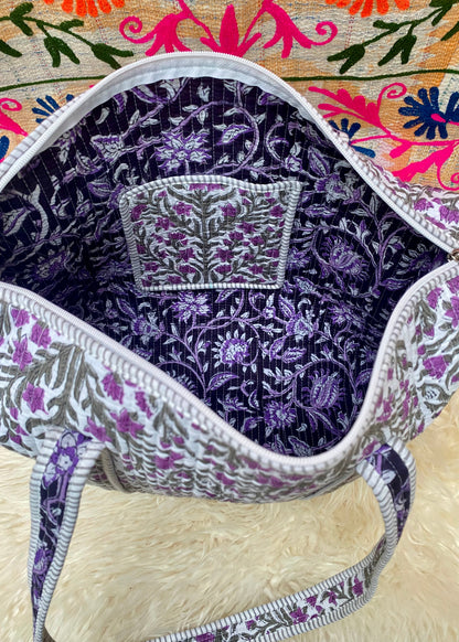 Set schoudertas en laptoptas lavendel - Tantuva Atelier