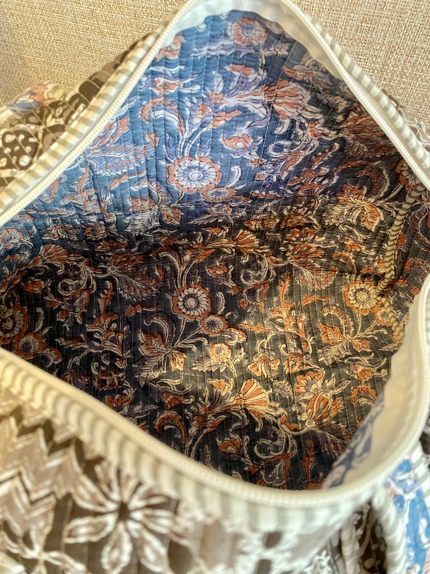 stylish brown duffle bag