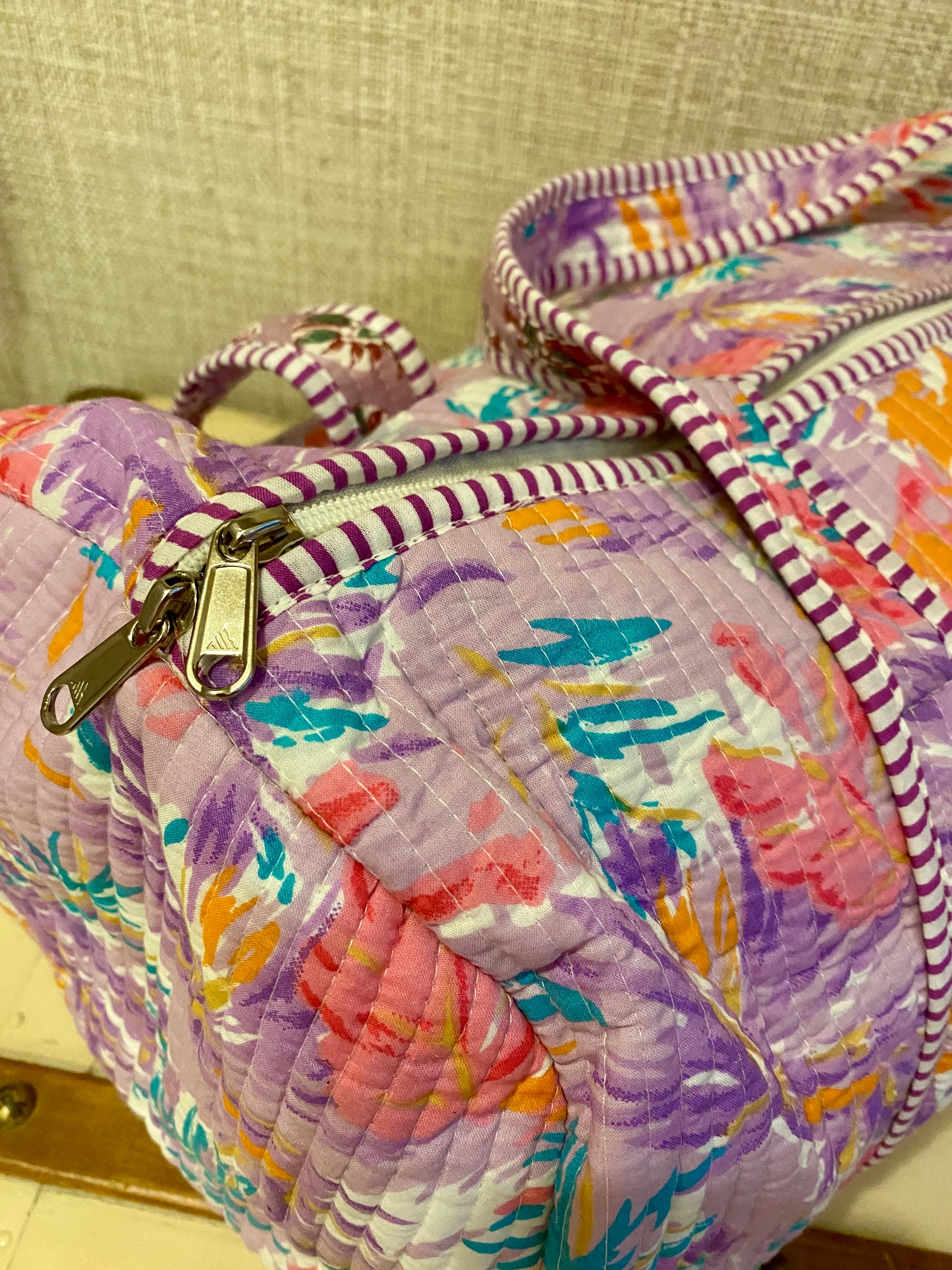 Purple explosion duffle bag