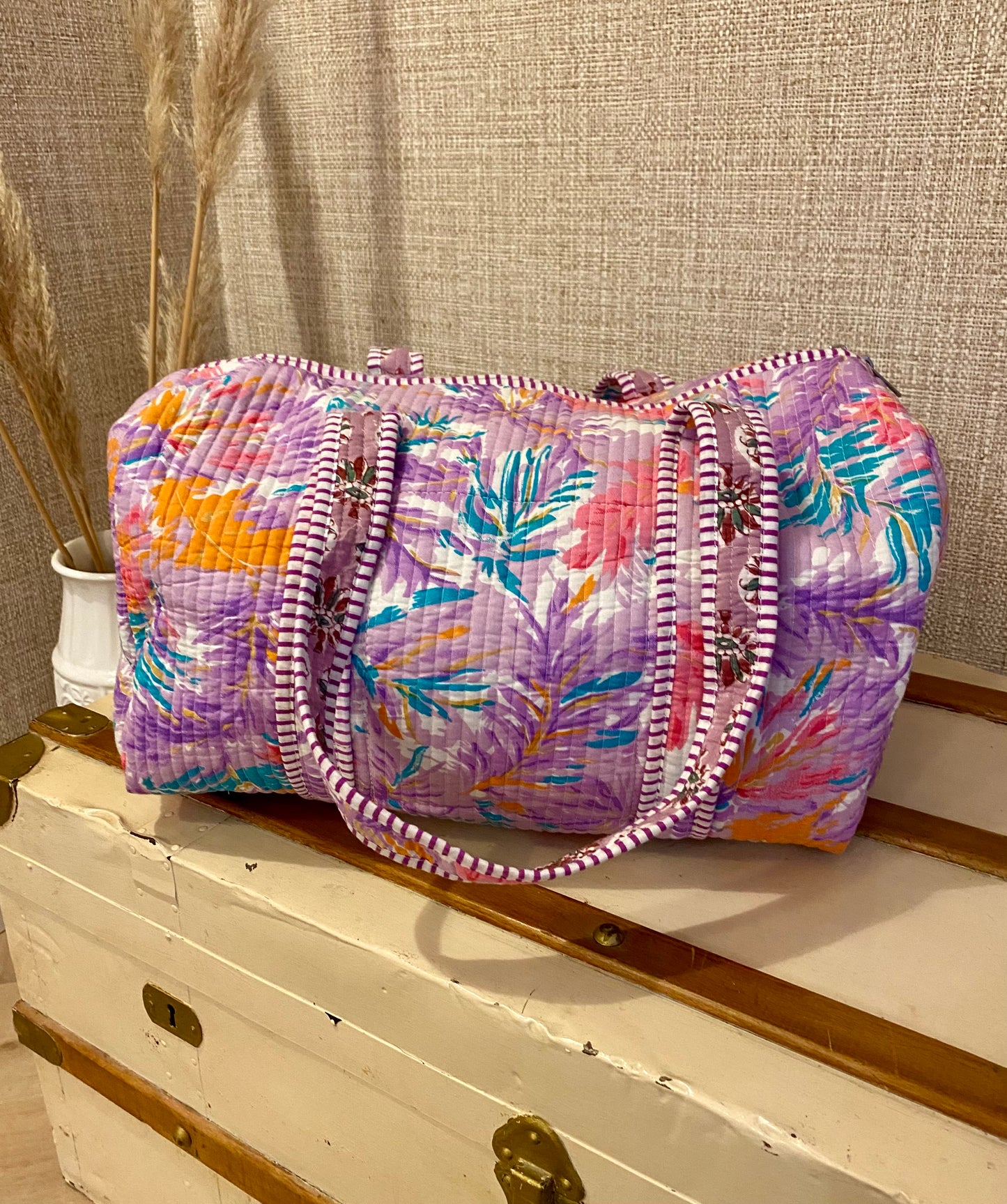 Purple explosion duffle bag