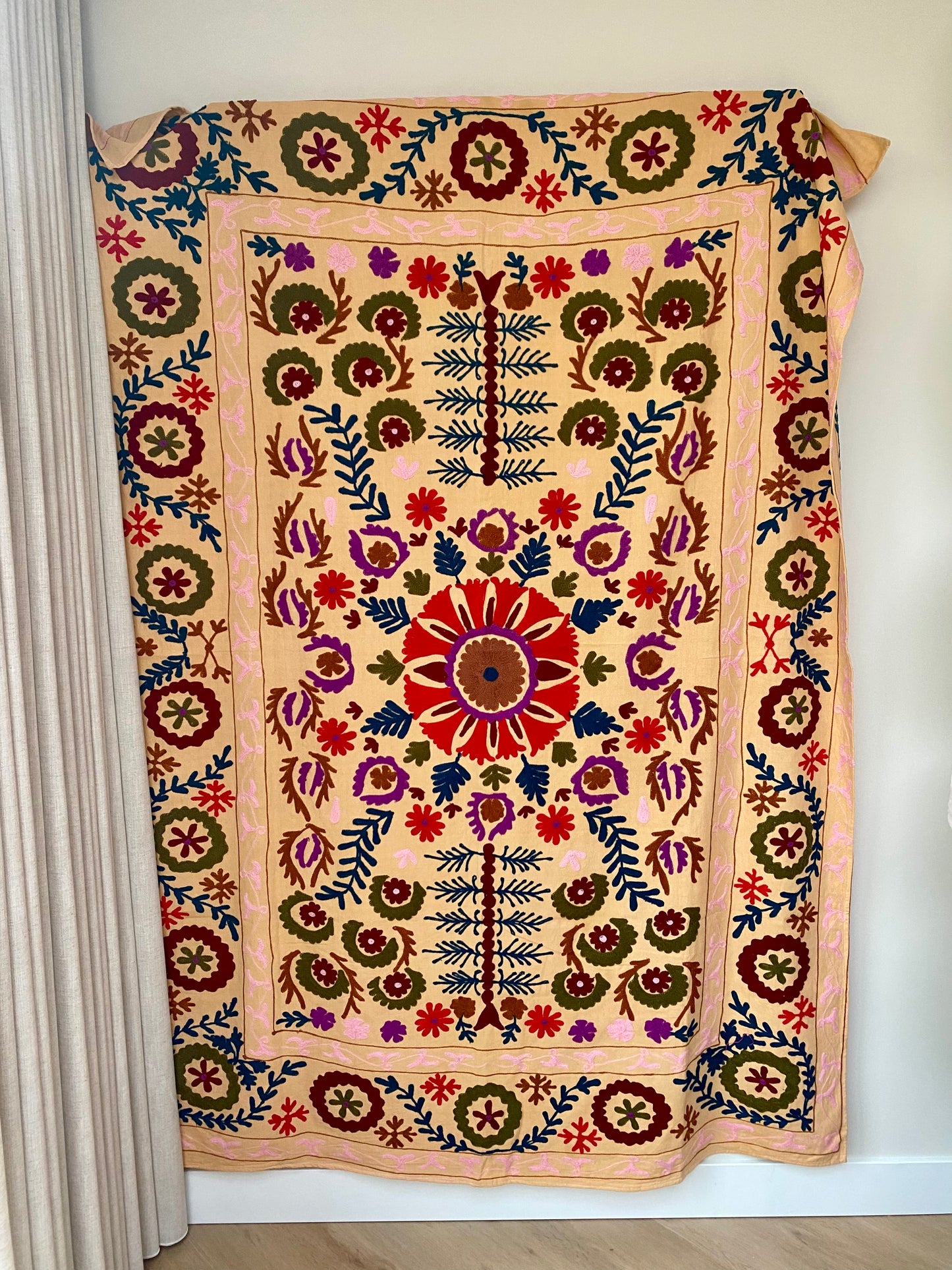 Sprei Eenpersoons - Katoen - 211x147 cm - Ibiza Apricot Breeze - Tantuva Atelier