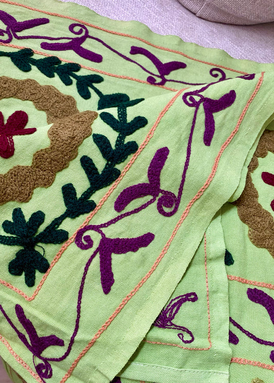 Sprei Eenpersoons -  Katoen - 215x151 cm - Apple Green Floral Charm - Tantuva Atelier