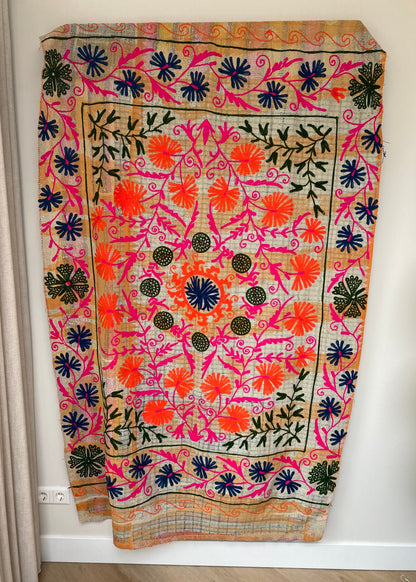 Sprei Eenpersoons - Katoen Kantha - 217x202 cm - Tantuva Atelier