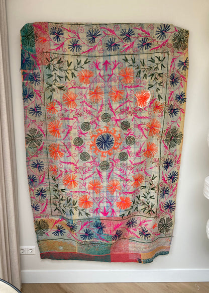 Sprei Eenpersoons - Katoen Kantha - 217x202 cm - Tantuva Atelier