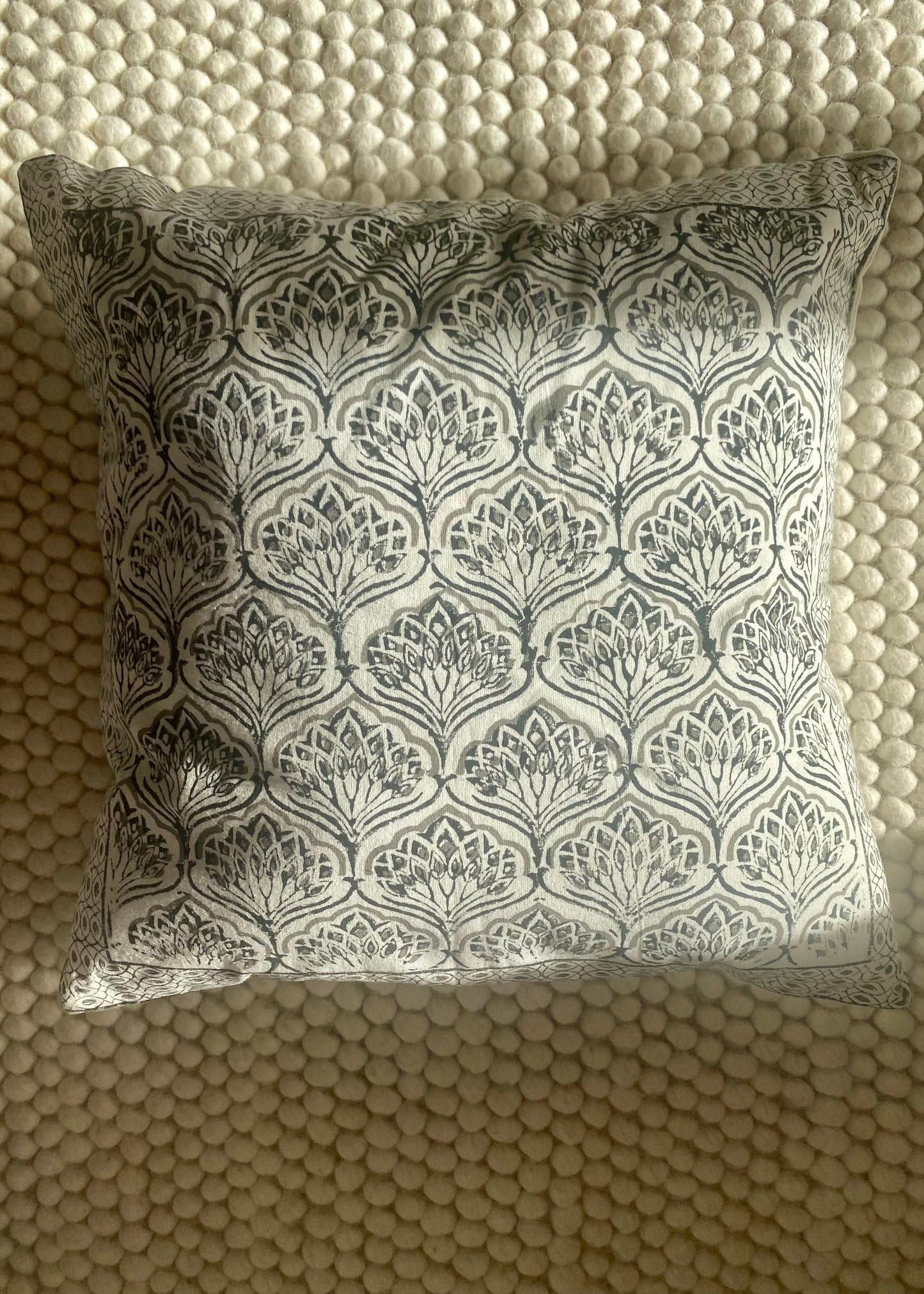 Katoenen kussen met Marrokaans bloemenmozaïek - 40x40 cm