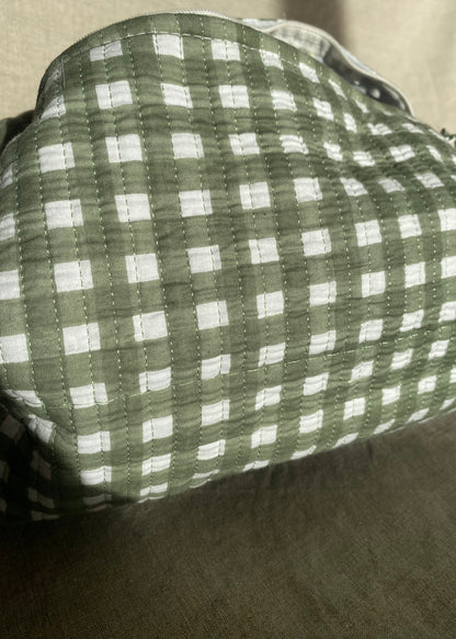 Toilettas set groen geruit