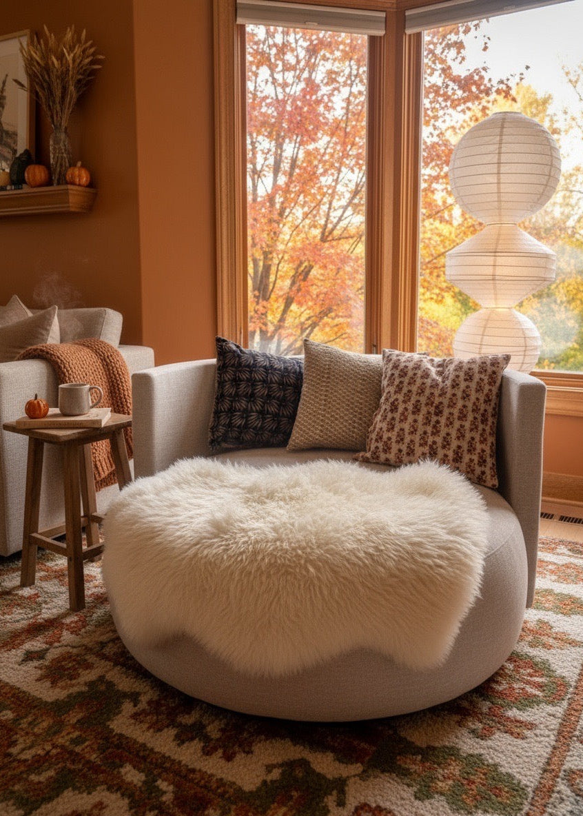 Katoenen kussen met herfstkleuren - 40x40 cm