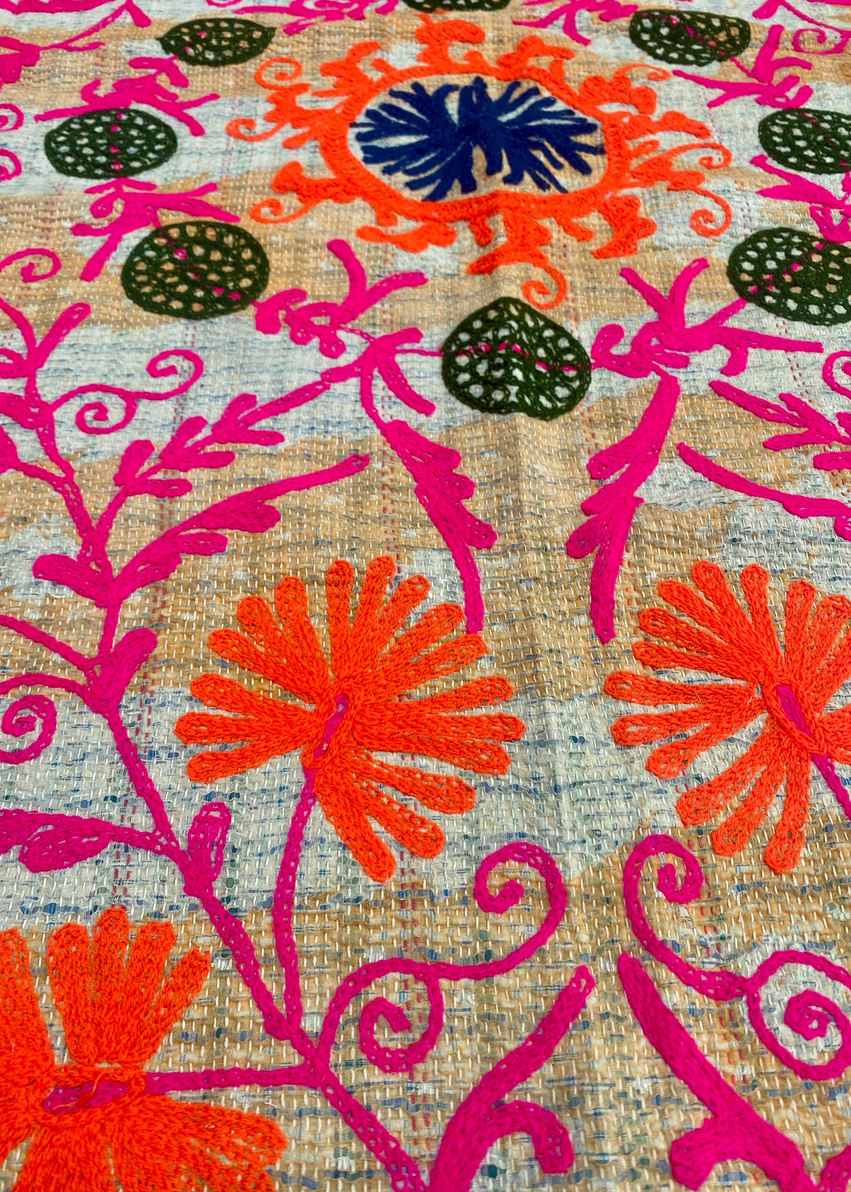 Sprei Eenpersoons - Katoen Kantha - 217x202 cm - Tantuva Atelier