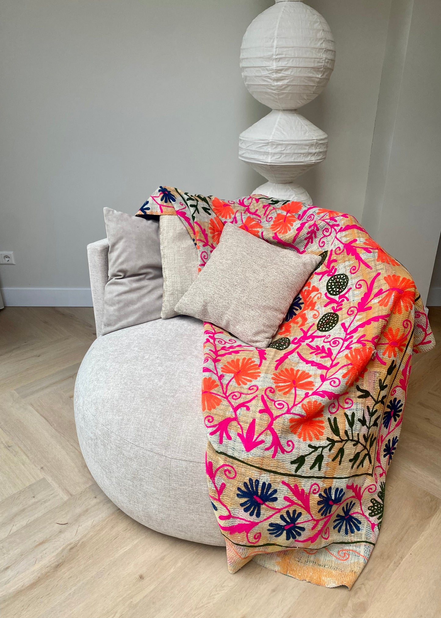 Handgemaakte sprei kantha colourful