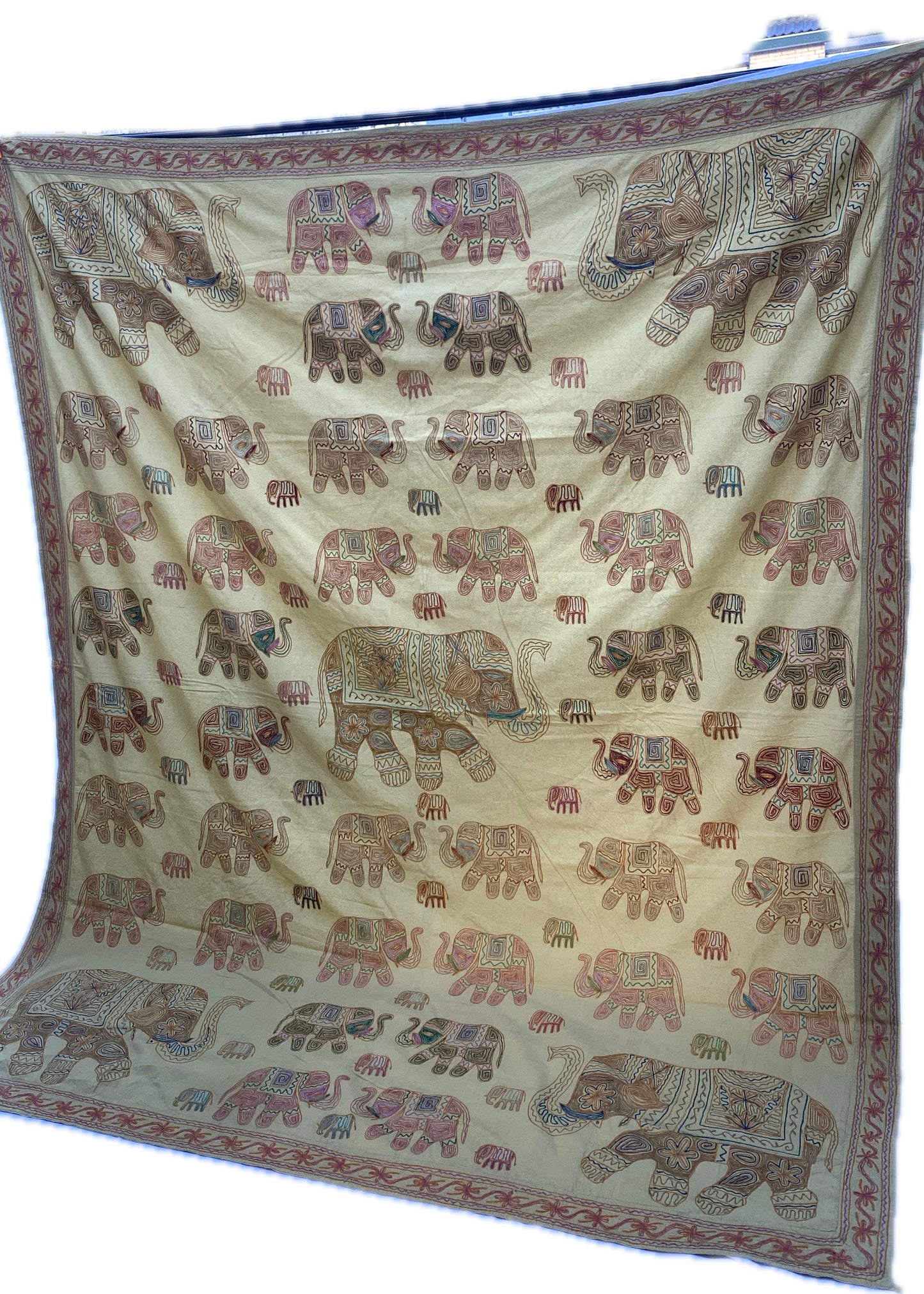 Sprei Tweepersoons - Katoen - 260x215 cm - Olifant - Tantuva Atelier