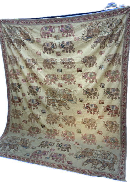 Sprei Tweepersoons - Katoen - 260x215 cm - Olifant - Tantuva Atelier