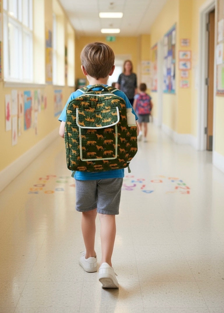 Stoere rugtas basisschool groene tijger