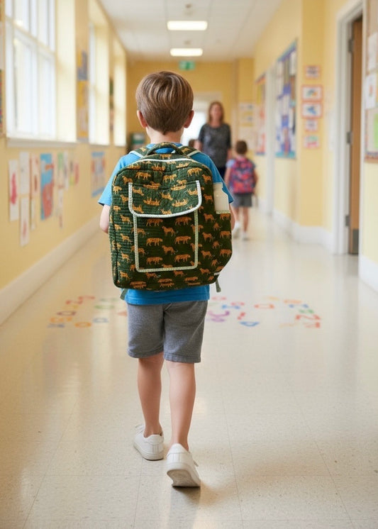 Stoere rugtas basisschool groene tijger