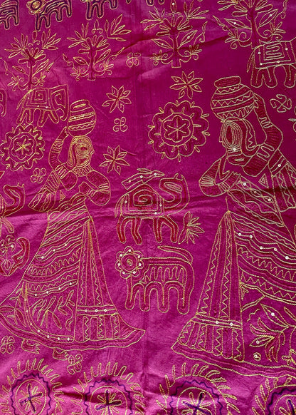 Sprei in Kerst Rood/goud Handgemaakt