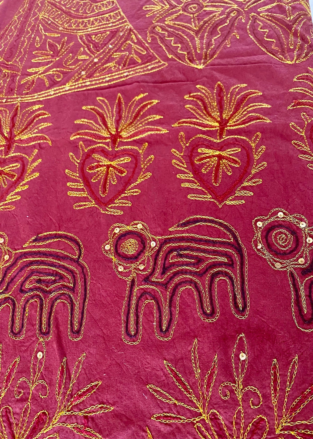 Sprei in Kerst Rood/goud Handgemaakt