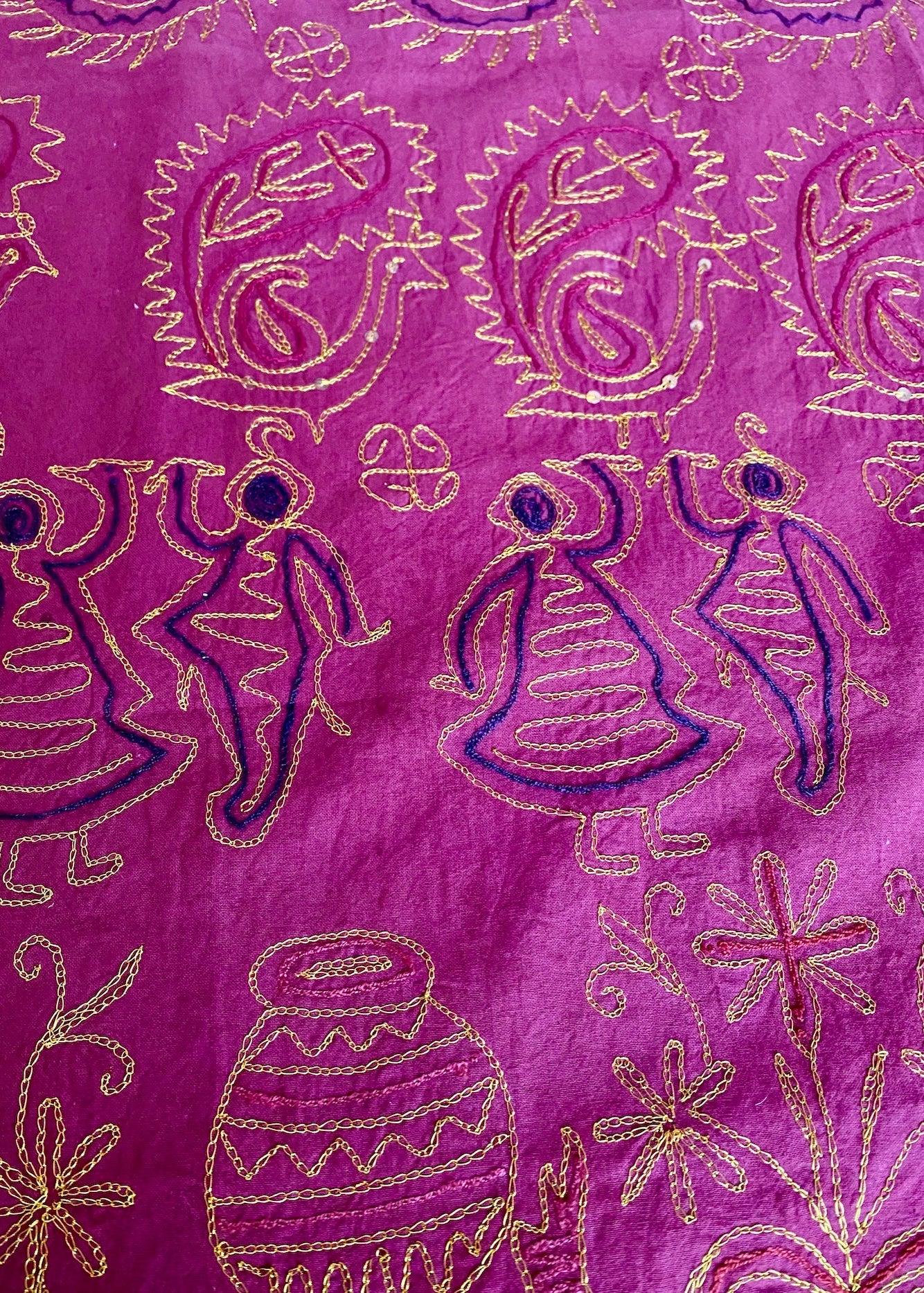 Sprei in Kerst Rood/goud Handgemaakt