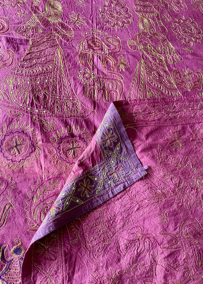 Sprei in Kerst Rood/goud Handgemaakt