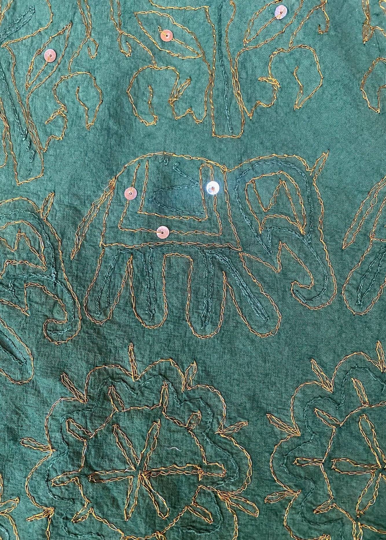 Sprei kerst groen/goud handgemaakt