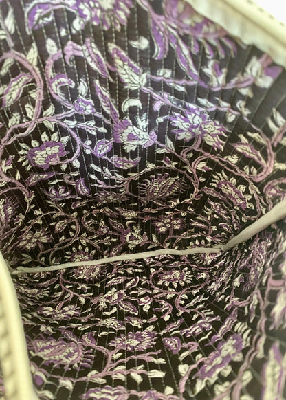 Gewatteerde laptoptas met volant lavendel