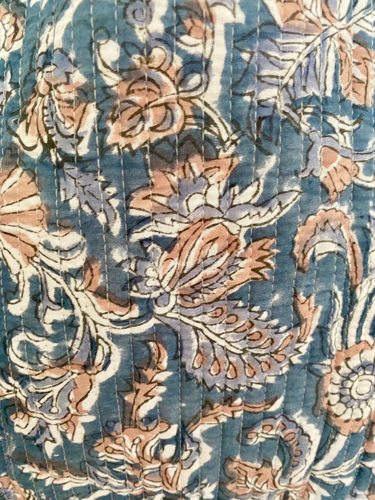 Handgemaakte handtas blue beige