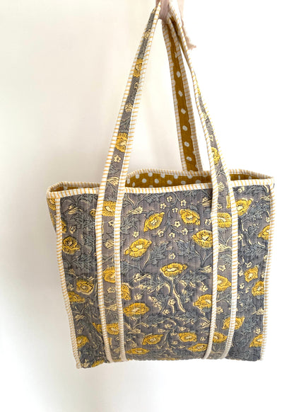 Handgemaakte handtas yellow flower