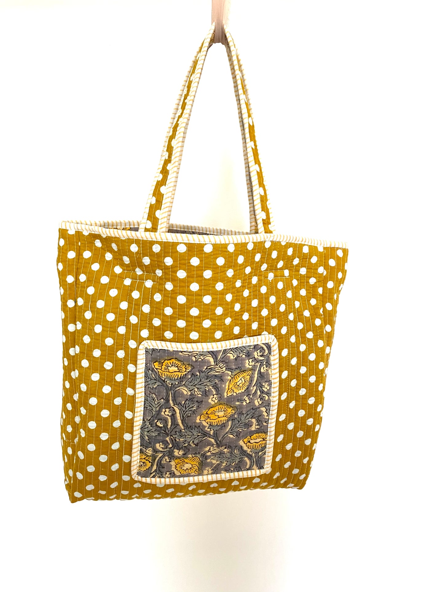 Handgemaakte handtas yellow flower