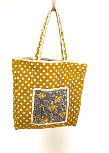 Handgemaakte handtas yellow flower