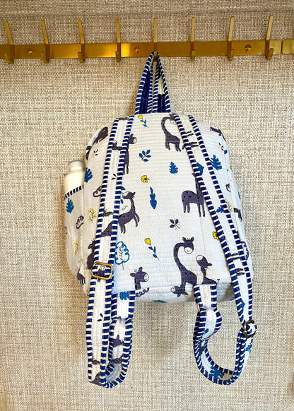 Schooltas basisschool giraf blauw