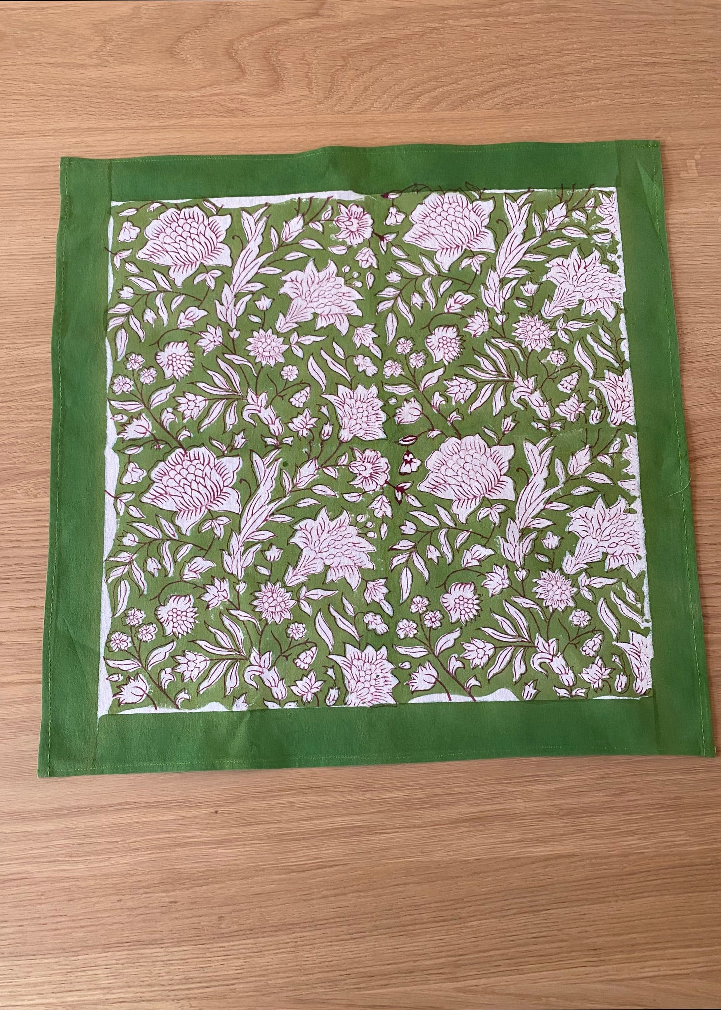 Servet 100% Katoen Green Floral 45x45 cm - Tantuva Atelier