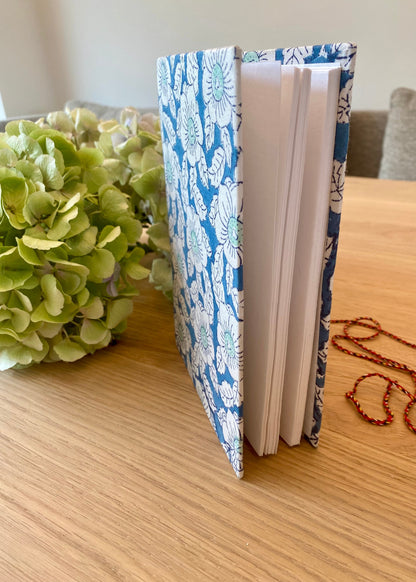 Note books 3 sizes Indigo flowers cotton and natural paper 