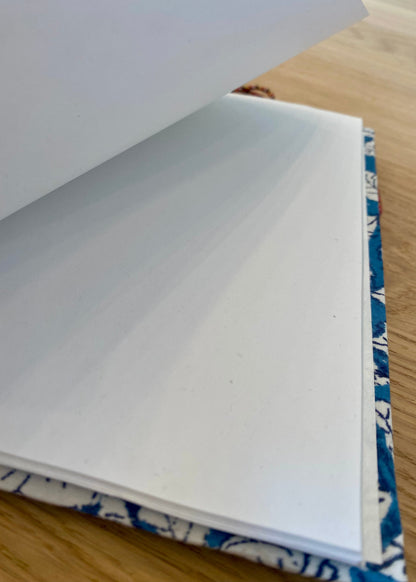 Note books 3 sizes Indigo flowers cotton and natural paper 