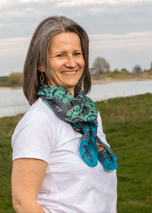 Zijden Sjaal Azure