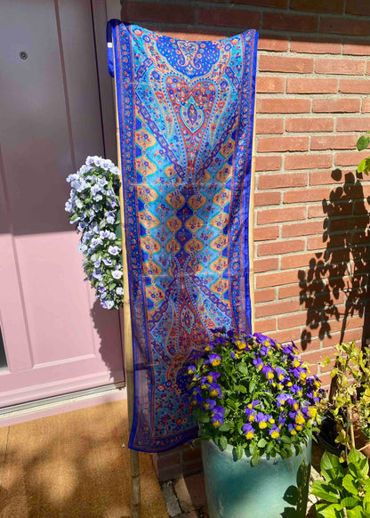 Zijden Sjaal Blauw