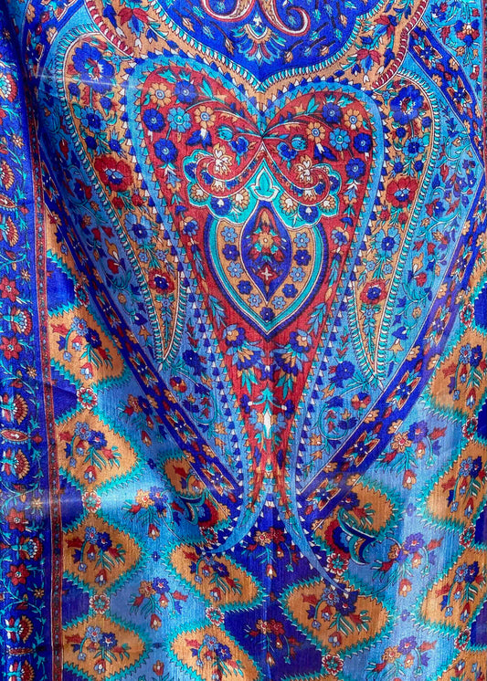 Zijden Sjaal Blauw